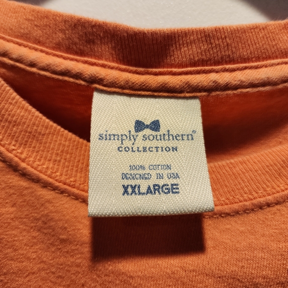 Simply Southern Women's Long Sleeve Tee in Warm Orange - Picture 3 of 3